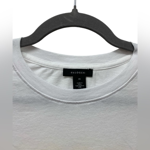 New! Halogen crew neck short sleeve t-shirt, cotton, white, size women's medium - Picture 3 of 5